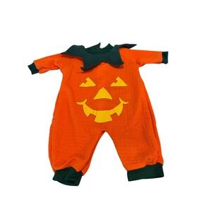 Vintage BabyGro Pumpkin Halloween Costume Unisex Baby 3 Months Jack O Lantern